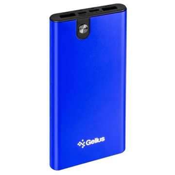 პორტატული დამტენი Gelius GP-PB10-013PeacefulSky, 10000mAh, Micro USB, Type-c, USB-A, Power Bank, Blue