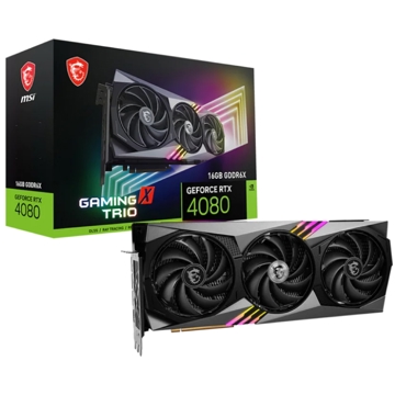 MSI 912-V511-046, Gaming GeForce RTX4080 X Trio, 16GB, 256Bit, HDMI, DP, Black