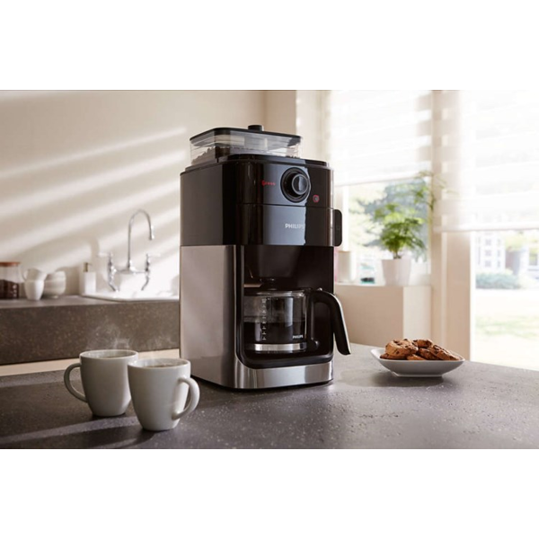 ყავის აპარატი Philips HD7767/00, 1000W, 1.2L, Coffee Machine, Black/Metalic