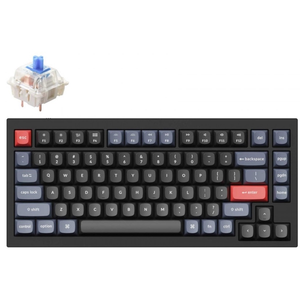 კლავიატურა Keychron Q1M2_Keychron, Gateron Blue, Wired, RGB, USB, Keyboard, Black