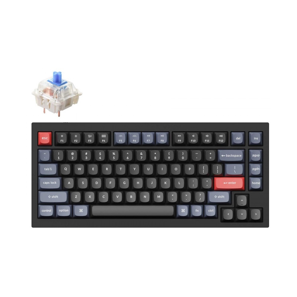 კლავიატურა Keychron Q1M2_Keychron, Gateron Blue, Wired, RGB, USB, Keyboard, Black
