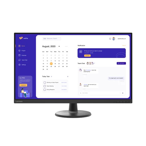 Monitor Lenovo 63DAGAT2EU Thinkvision C32u-40, 31.5", Monitor, UHD, VA, HDMI, DP, Black