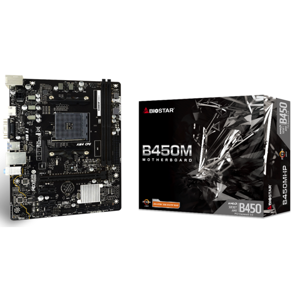 დედა დაფა Biostar B450MHP, AM4, DDR4, DIMM, 64GB