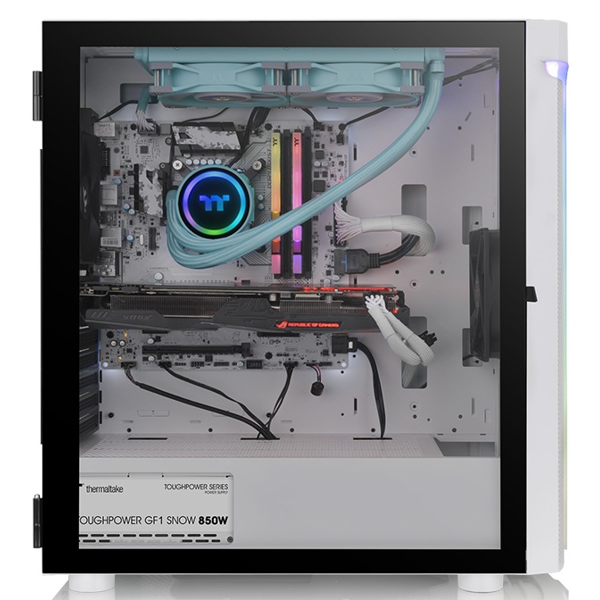 Thermaltake CA-1X4-00M6WN-00 H590 TG, Computer Case, MidT, Mini ITX, Micro ATX, ATX, E-ATX, 2xUSB 3.0, 3.5mm, White