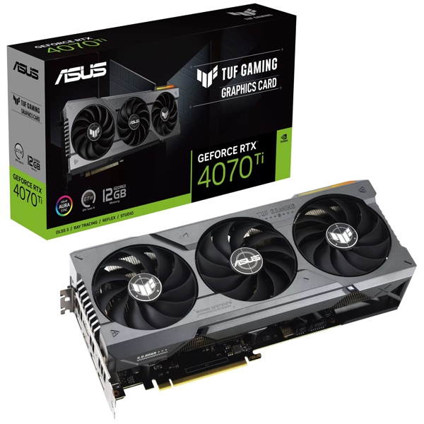 Asus TUF-RTX4070TI-12G, Gaming RTX4070TI, 12GB, 192bit, HDMI, DP, Black