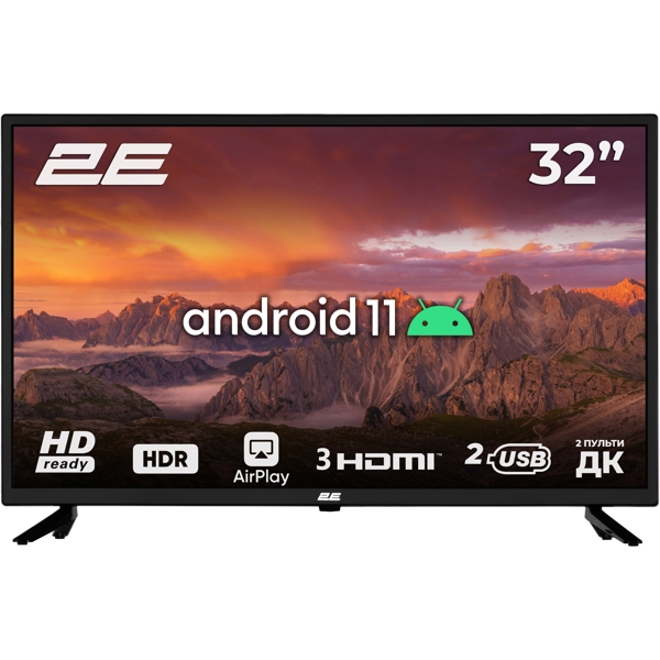 2E 2E-32A06K, 32", HD, Smart TV, Android, HDMI, USB, LAN, WIFI, Black