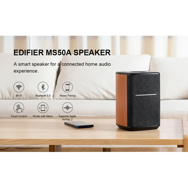 Edifier MS50A, 40W, Bluetooth, WIFI, Speaker, Brown