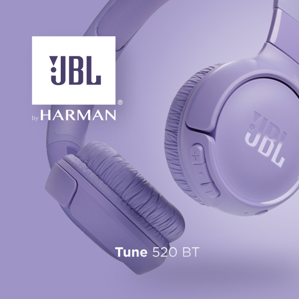 ყურსასმენი JBL JBLT520BTPUREU 520BT, Headset, Wireless, Bluetooth, Purple