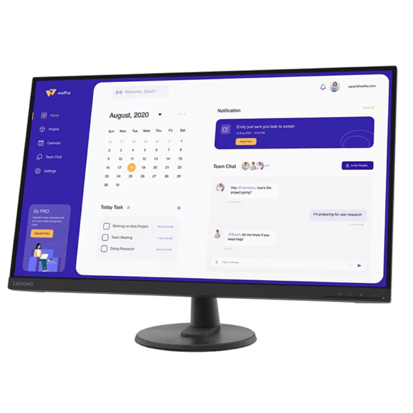 მონიტორი Lenovo 66FDGAC2EU D32u-40, 31.5", Monitor, 4K UHD, VA, HDMI, DP, Raven Black