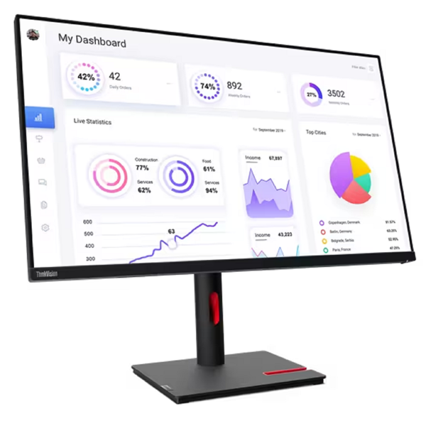Lenovo 63D2GAT1EU T32p-30 ThinkVision, 31.5", Monitor, 4K UHD, IPS, HDMI, USB, USB-C, DP, LAN, Raven Black