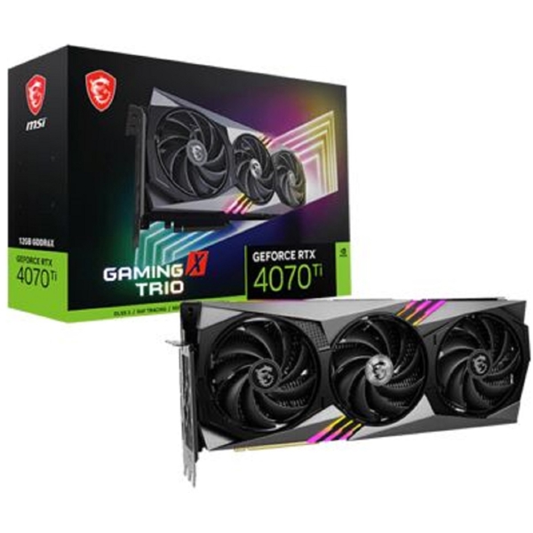 ვიდეო დაფა MSI 912-V513-008, GeForce RTX4070Ti GAMING X TRIO, 12GB, 192bit, HDMI, DP, Grey