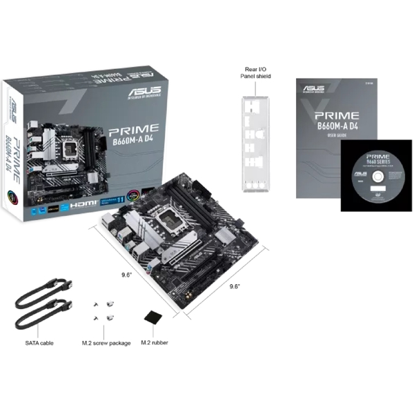 დედა დაფა Asus B660M-A D4 Prime, LGA1700, DDR4, DIMM, 128GB