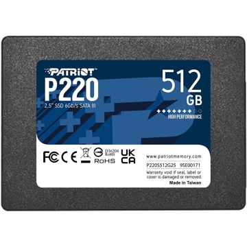 Patriot P220S512G25, 512GB, 2.5", Internal Hard Drive