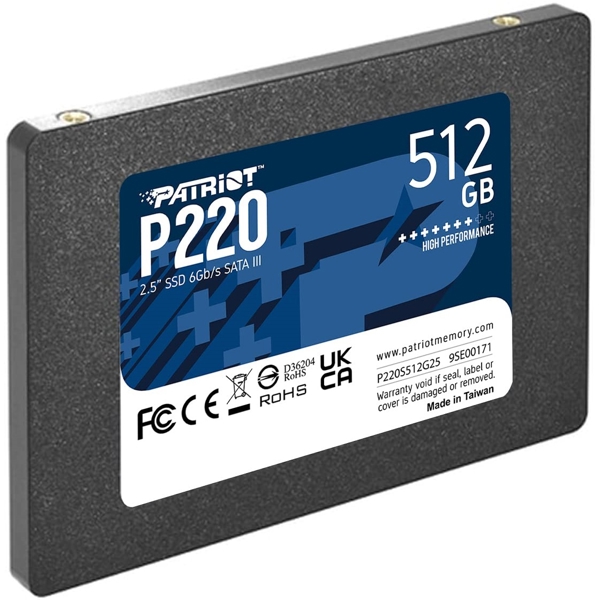 Patriot P220S512G25, 512GB, 2.5", Internal Hard Drive