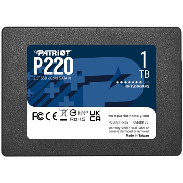 მყარი დისკი Patriot P220S1TB25, 1TB, 2.5", Internal Hard Drive