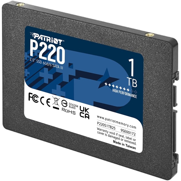 Patriot P220S1TB25, 1TB, 2.5", Internal Hard Drive