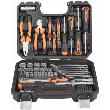 ხელსაწყოების ნაკრები Hecht HECHT2076, 76Pcs, Tool Set, Black/Orange