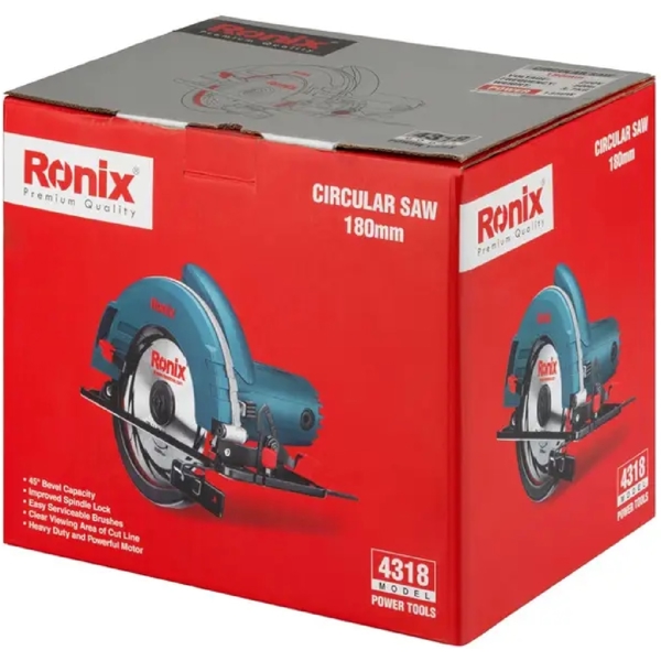 დისკური ხერხი Ronix 4318, 1350W, 6000Rpm, 180mm, Blue