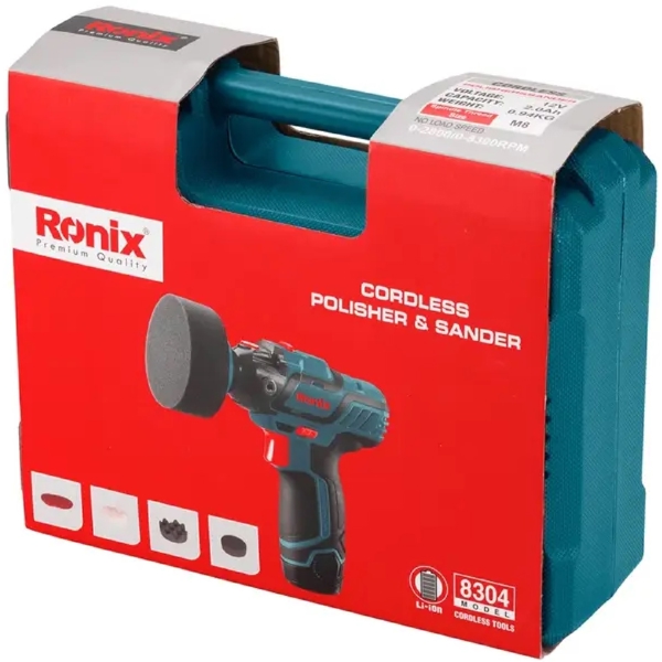 პოლირების აპარატი Ronix 8304, 12V, 2700Rpm, Cordless Brushless Polisher