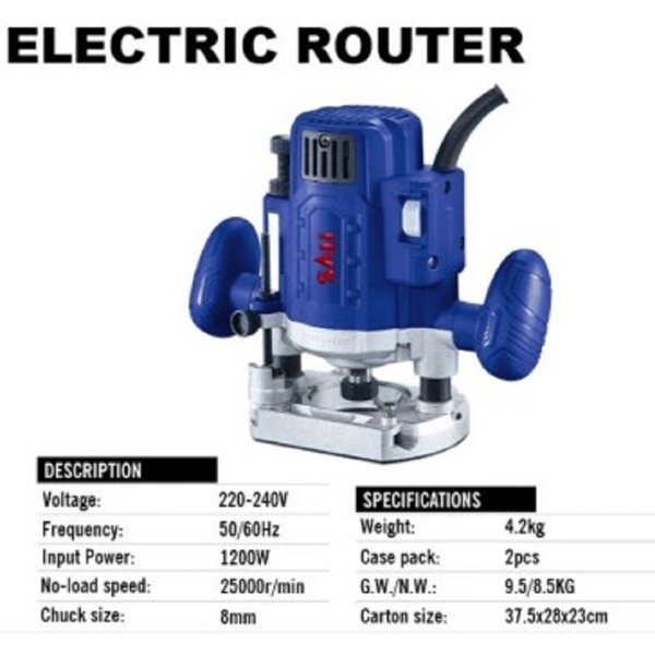 ფრეზერი Sali 5308P, 1200W, 25000Rpm, Blue