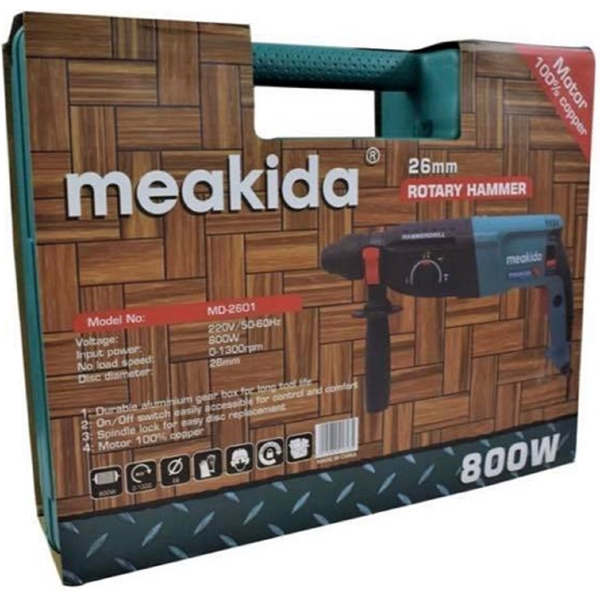 პერფორატორი Meakida MD-2601D, 800W, 1300Rpm, Blue