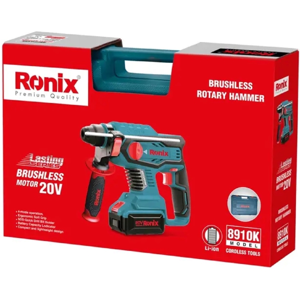 პერფორატორი Ronix 8910K, 1400Rpm, 2.2J, Blue