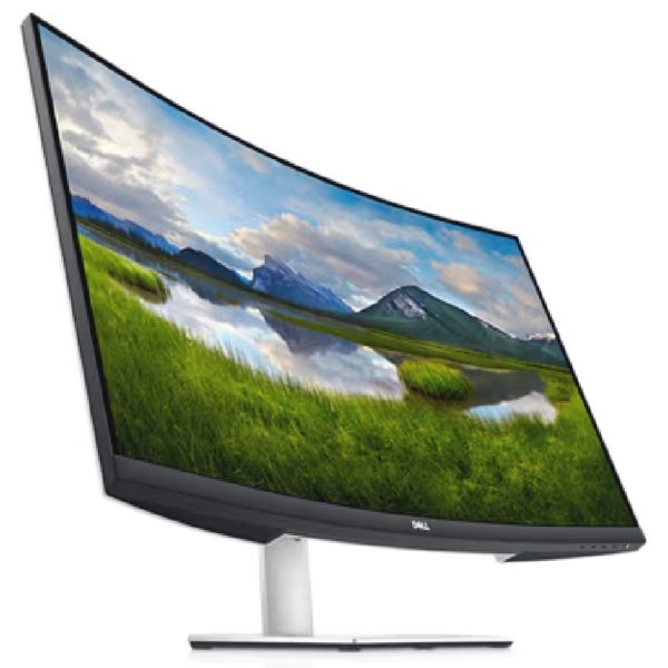 მონიტორი Dell 210-BFVU 32 S3221QSA, 32", Curved Monitor, 4K UHD, VA, HDMI, USB, DP, Silver