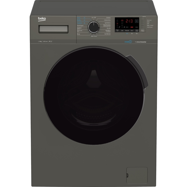 Beko BAW 389 EU b300, 9Kg, A+++, 1200Rpm, 72Db, Washing Machine, Grey