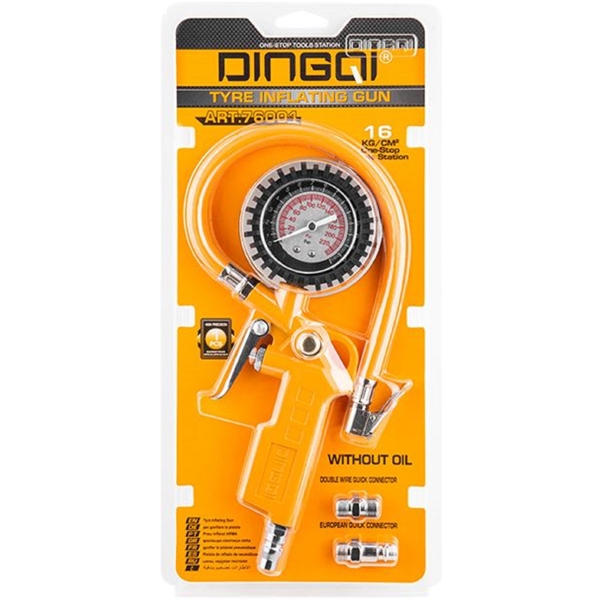 Dingqi 76001, Tire Pressure Gauge, Orange