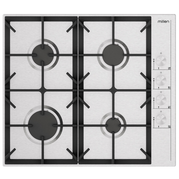 Built-in Gas Cooktop Millen 6Y4G Moon Serie Inox, Silver