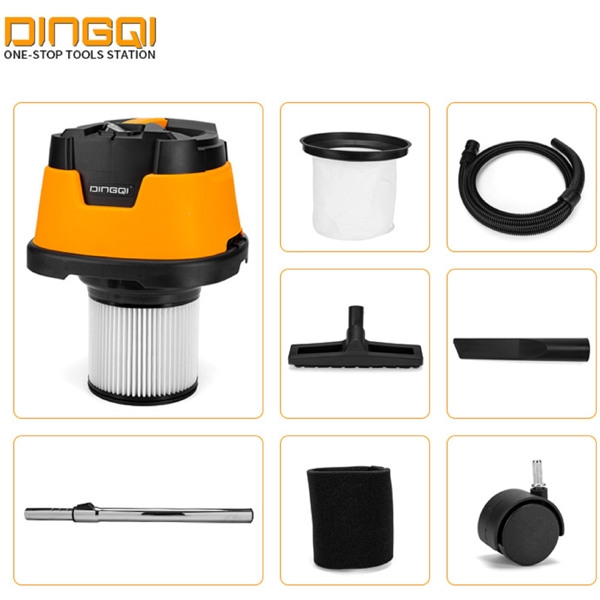 სამშენებლო მტვერსასრუტი Dingqi 1011030, 1600W, 30L, Construction Vacuum Cleaner, Silver/Orange