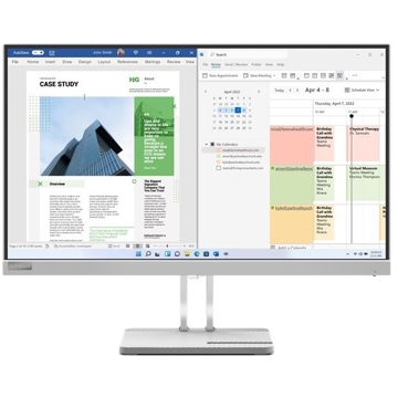 მონიტორი Lenovo 67ADKAC4EU L25E-40, 24.5", Monitor, VA, VGA, HDMI, Cloud Grey