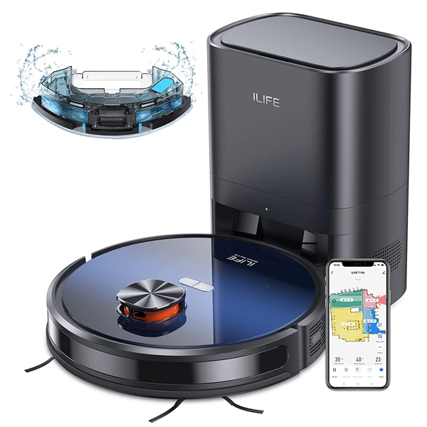 Ilife T10S, Laser Navigation Robotic Vacuum & Mop with APP Control, Black