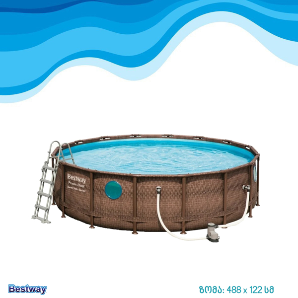 კარკასული აუზი Bestway 56725, 19480L, Swimming Pool