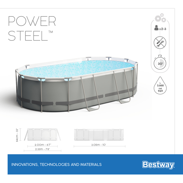 კარკასული აუზი Bestway 5614-A, 3668L, Swimming Pool