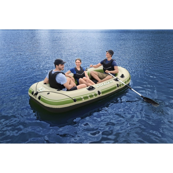 Bestway 65164, Hydro-Force Voyager X3 Raft, 3 Set, 360Kg, Inflatable Boat, Green