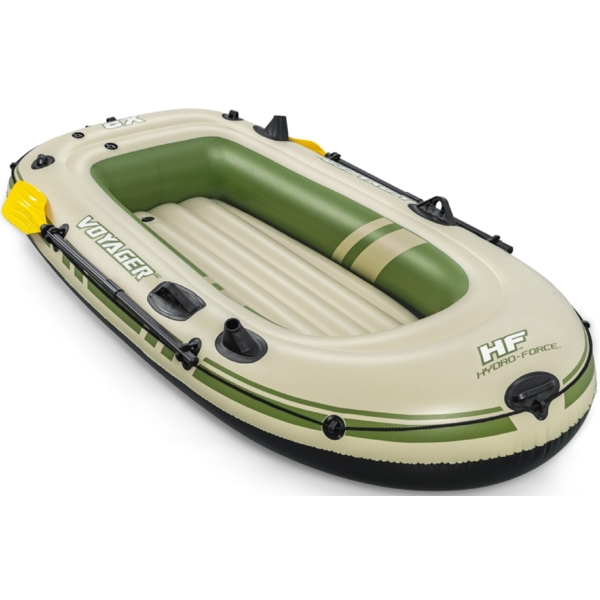 გასაბერი ნავი Bestway 65163, Hydro-Force Voyager X2 Raft, 2 Set, 240Kg, Inflatable Boat, Green