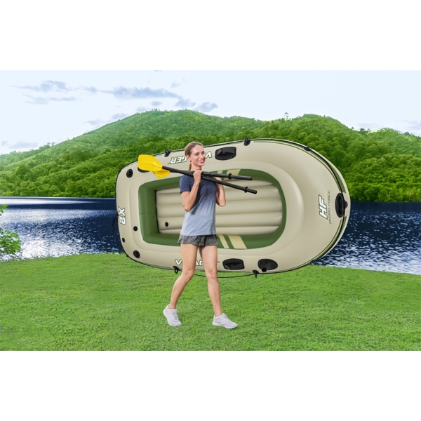 გასაბერი ნავი Bestway 65163, Hydro-Force Voyager X2 Raft, 2 Set, 240Kg, Inflatable Boat, Green