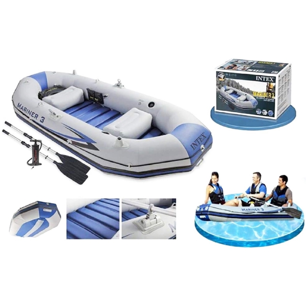 Intex 68373, Mariner 3, 3 Set, 300Kg, Inflatable Boat, Grey