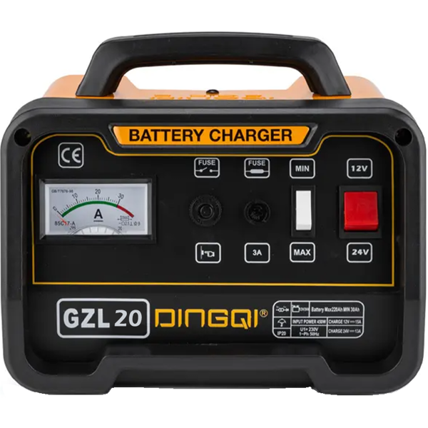 Dingqi 106020, Battery Charger, Black/Orange