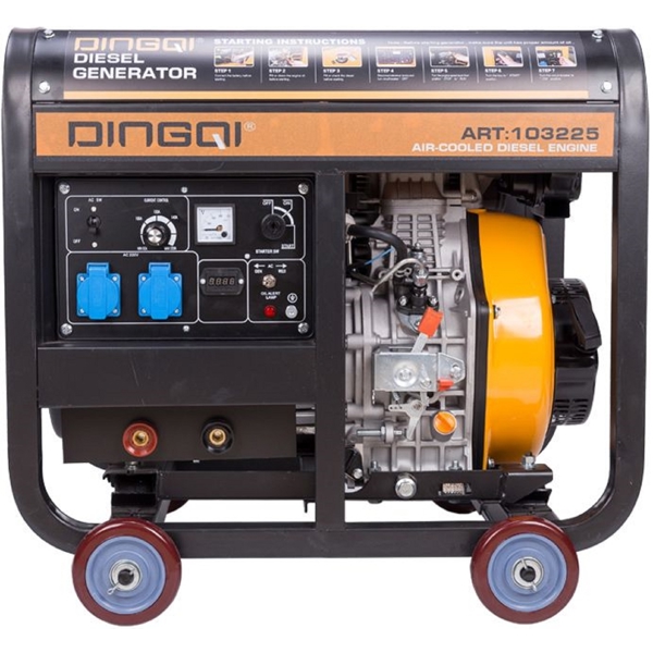 Dingqi 103225, 220V, Welding Machine And Generator, Black/Orange