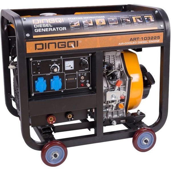 Dingqi 103225, 220V, Welding Machine And Generator, Black/Orange