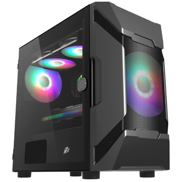 ქეისი 1STPlayer D3-A D3-A-BK-2G6P, Computer Case, MicroATX, USB 3.0, 2xUSB 2.0, Black