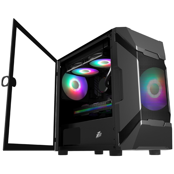 ქეისი 1STPlayer D3-A D3-A-BK-2G6P, Computer Case, MicroATX, USB 3.0, 2xUSB 2.0, Black