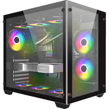 ქეისი 1STPlayer MV7-BK Megaview, Computer Case, MidT, ATX, Mini-ITX, MicroATX, 2xUSB 3.0, USB 2.0, Black