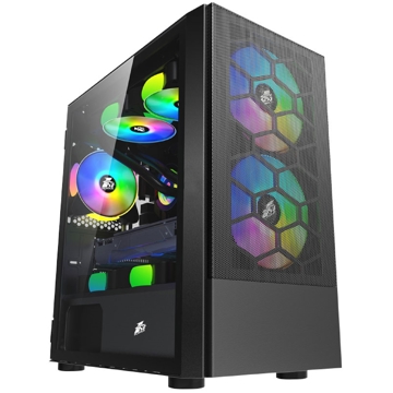 1STPlayer X4-M-BK-2F1P-1F1 FIREBASE X4-M, Computer Case, MicroATX, Mini-ITX, USB 3.2, 2xUSB 2.0, Black