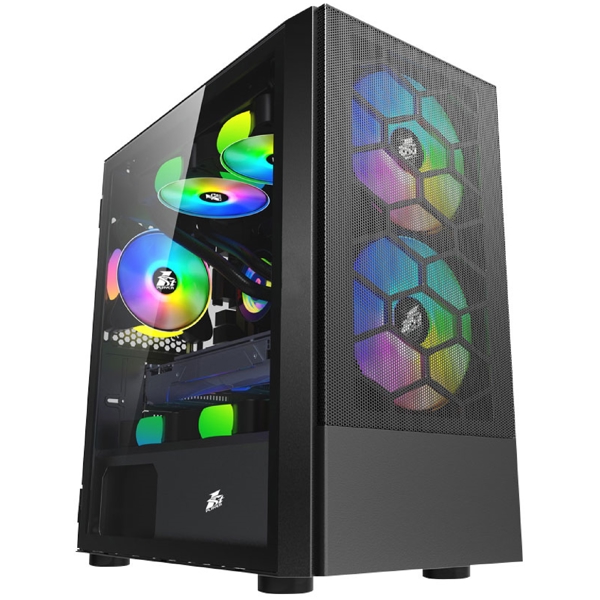 1STPlayer X4-M-BK-2F1P-1F1 FIREBASE X4-M, Computer Case, MicroATX, Mini-ITX, USB 3.2, 2xUSB 2.0, Black