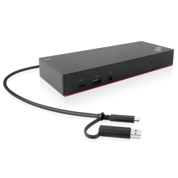 USB ჰაბი Lenovo 40AF0135EU ThinkPad, Hybrid USB-C/USB-A Docking Station, RJ45, 3.5mm, DP, HDMI, Black