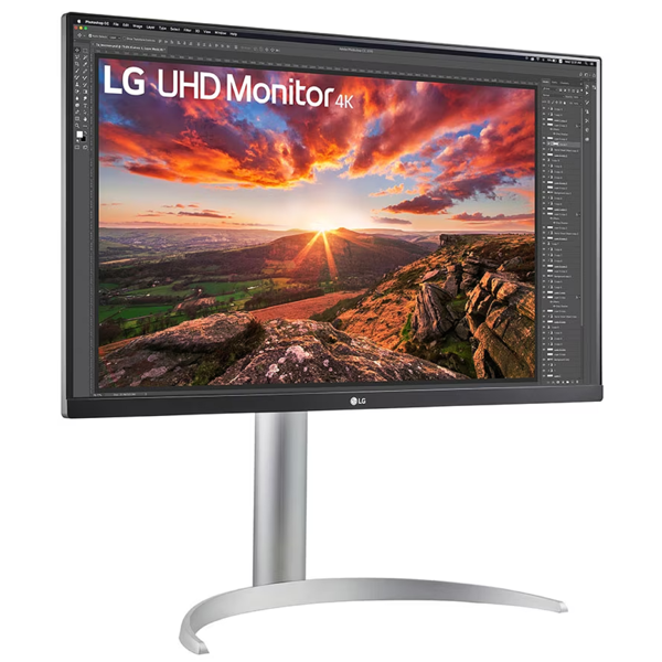 მონიტორი LG 27UP650-W.AMA, 27", Monitor, 4K UHD, IPS, VGA, HDMI, DP, Silver
