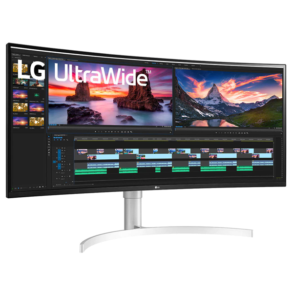 მონიტორი LG 38WN95C-W.AMA UltraWide, 38", Curved Monitor, QHD, IPS, HDMI, DP, Type-C, White